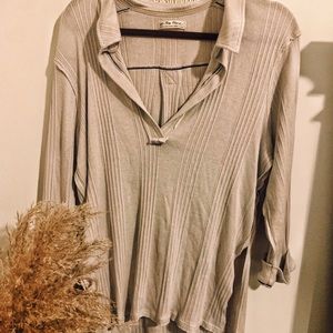 Free People V neck Loose Tee Blouse
